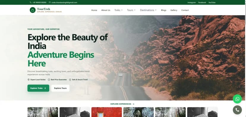 Tour and travel services website